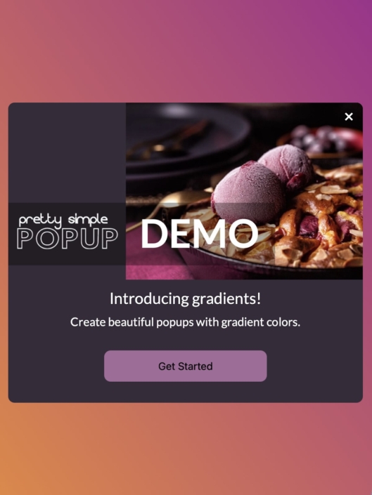 Pretty Simple Popup Premium Plugin, Screenshot, Designer Text Popup using edge-to-edge image, mobile